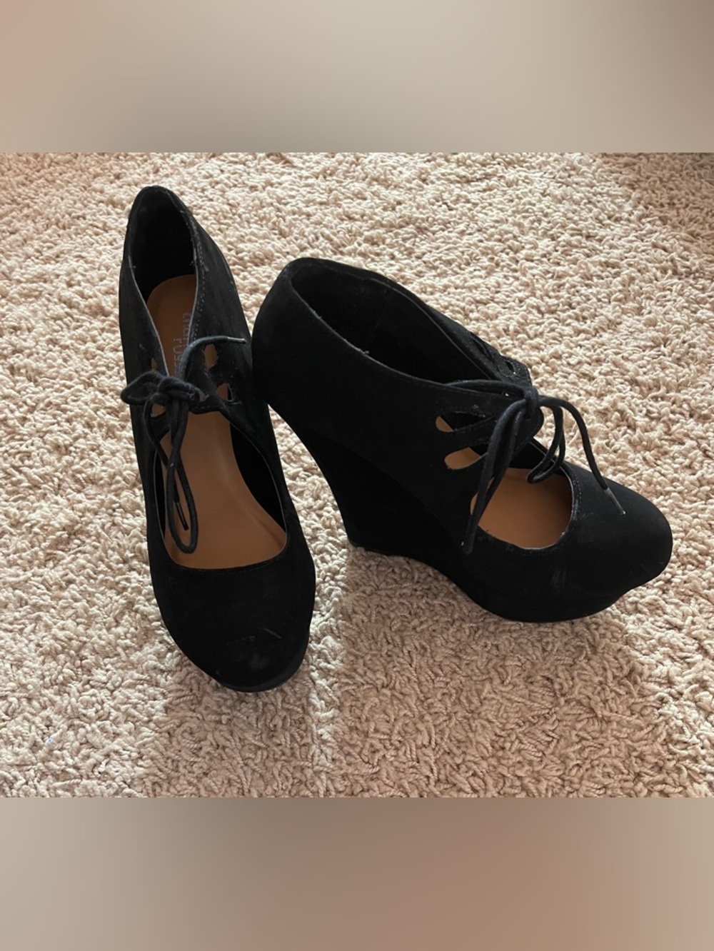Black wedge heels by Charlotte Russe, size 7